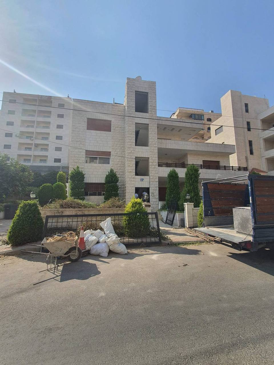 Building facade before renovation — construction period